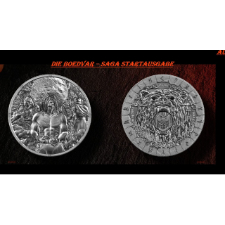 Neu** 1 oz Germania 2026 BU - BOEDVAR SAGA - Die LEGENDE des NORDISCHEN KRIEGERS - Legend of Nordic Warrior - STARTAUSGABE Verlust mach Rachsücjhtig - Silber Germania Mint