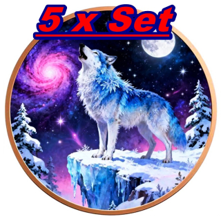 BrandNeu** 5 x 5 oz Kupfer/Copper Edtion 2026 - HEULENDER WOLF im Mondlicht - High Relief Color - Highlight 2026 - Vorverkauf !