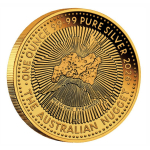 1 oz Australien 2026 GILDED - NUGGET / 40 Jahre Nugget  / Welcome Stranger - Hobart Money ANDA Expo Special - Silber Coin Card 1 $
