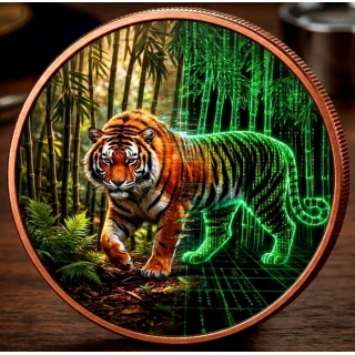 Neu* 5 oz Kupfer/Copper Motivbarren Proof - Der  Majestätische TIGER - COLOR HIGH RELIEF Proof - Kupferedition - Vorverkauf Presale