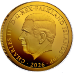 0,5 g Gold Falkland 2026 - PINGUIN / Southern Rockhopper Penguin / Südlicher Felsenpinguin - Goldmünze 50 pence