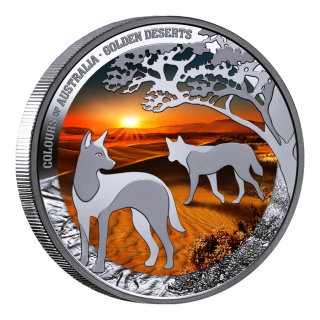 LETZTE** 1 oz Niue 2026 Proof - DESERT LIFE / Die Goldenen Wüsten Australiens - Silber Color 1 $