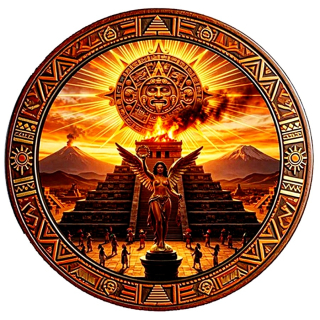 Neu ** 5 oz Kupfer-Copper Edition - LIBERTAD ANGEL Das IMPERIUM der AZTEKEN / AZTEKENKALENDER - Color High relief - Vorverkauf / Presale!