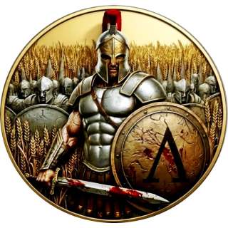 Neu ** 5 oz Kupfer-Copper Edition Gilded - SPARTANER-LEGION - Die Tapferen Krieger aus SPARTA - Ultra High relief - Vorverkauf / Presale!