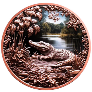 Neu* 1 oz Kupferedition - FLORIDA ALLIGATOR - Tiermotive in der Natur (2.)- Colorserie Farbig Kupfer - VORVERKAUF - PRESALE !
