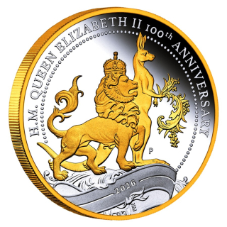 1 oz Australien 2026 Gilded Proof - H.M. Queen Elizabeth II 100th Anniversary 2026 - silber 1 AU$