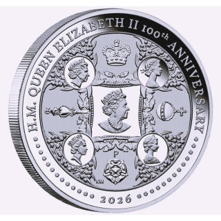 1 oz Australien 2026 Proof - H.M. Queen Elizabeth II 100th Anniversary 2026 - silber 1 AU$