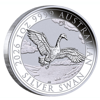 NEU* 1 oz Schwan 2026 BU Australien 10 Jahre Schwäne 10th Anniversary - silber 1 AU$ - Perth Mint Serie Schwäne - Premium Bullionmünze