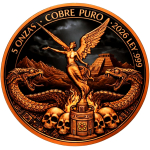 Neu ** 5 oz Kupfer-Copper Edition - LIBERTAD - Das IMPERIUM der AZTEKEN & Der TODESKAMPF - Color High relief - Vorverkauf / Presale!