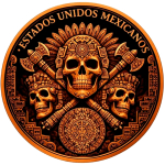 Neu ** 5 oz Kupfer-Copper Edition - LIBERTAD - Das IMPERIUM der AZTEKEN & Der TODESKAMPF - Color High relief - Vorverkauf / Presale!
