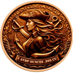 Neu** 5 oz Kupfer-Copper Edition - CAPTAIN SCARLET / PIRATENBRAUT - Ultra High relief - Vorverkauf / Presale!