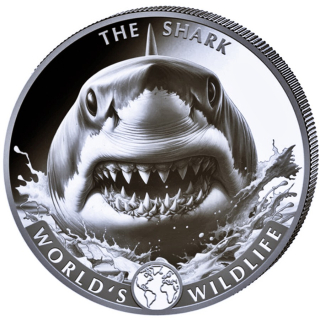 NEU* 1 oz Kongo 2026 BU - HAI / SHARK - Silber 20 Frs World´s Wildlife (8)