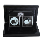 2 x 1 oz SET Somalia 2018 - ELEFANT - Black & White...