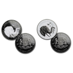 2 x 1 oz SET Somalia 2018 - ELEFANT - Black & White...