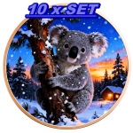 auf Lager 10 x 1 oz Kupferedition - KOALA im Schnee - Tiermotive in der Natur - STARTMOTIV Colorserie Farbig Kupfer