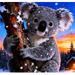 auf Lager 10 x 1 oz Kupferedition - KOALA im Schnee - Tiermotive in der Natur - STARTMOTIV Colorserie Farbig Kupfer