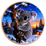 auf Lager 10 x 1 oz Kupferedition - KOALA im Schnee - Tiermotive in der Natur - STARTMOTIV Colorserie Farbig Kupfer