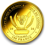 Neu** 1 Oz Gold Kongo 2026 BU - HAI / SHARK - Worlds Wildlife (8) - Gold 100 Frs