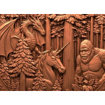 ab Lager**  5 oz Kupfer-Copper Edition - Der YETI  Schneemensch / Fabelwesen des Himalayas (2.) / Mythical Creatures - Doppelmotiv Kupfer + UV-Color - High relief