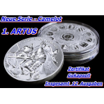 EINZELSTÜCK** 1 oz Niue 2023 BU - KÖNIG ARTHUR - ARTUS PENDRAGON - Ritter der Tafelrunde - Camelot serie 1.Ausgabe - 2 NZ$