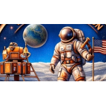 NEU** 5 oz Top-Kupferedition - ASTRONAUT auf dem MOND /...