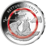 10 Euro Deutschland 2026 Rettungsdienste - mit rotem Polymerring Prägestätte G - Karlsruhe
