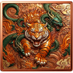 Neu ** 5 oz Kupfer-Copper Edition - TIGER vs DRACHE / TIGER vs DRAGON - Ewige Wächter / Eternal Guardians  - Kupfer Color High relief - Vorverkauf / Presale!