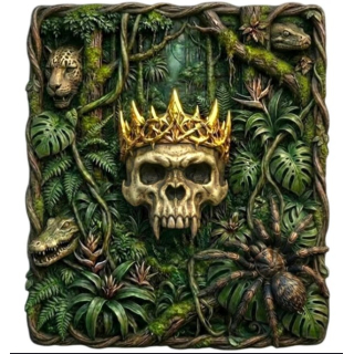 Neu ** 5 oz Kupfer-Copper Edition - SOUVEREIGN SKULL - Der DCHUNGEL / THE JUNGLE - Jaguar Schlange Krokodil Spinne > Kupfer Color Ultra High relief - Vorverkauf / Presale!