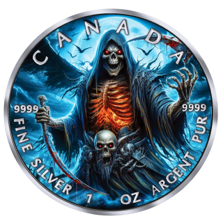 neu** 1 oz GRIM REAPER 2026 Ruthenium - SENSENMANN - ARMAGEDDON - Kanada 2026 Armageddon (11)  - Silber Black Ruthenium Color - Vorverkauf Presale