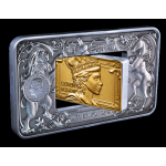 2 oz Niue 2026 Antik Drehbar - Elisabeth II & Charles III - Royal Portraits - Silber Antique Gilded 5 NZ$