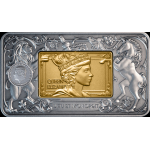 2 oz Niue 2026 Proof - Elisabeth II & Charles III - Royal Portraits - Silber Antique Gilded 5 NZ$