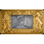 2 oz Niue 2026 Proof - Elisabeth II & Charles III - Royal Portraits - Silber Antique Gilded 5 NZ$