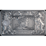 2 oz Niue 2026 Proof - Elisabeth II & Charles III - Royal Portraits - Silber Antique Gilded 5 NZ$