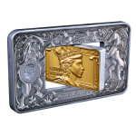 2 oz Niue 2026 Proof - Elisabeth II & Charles III - Royal Portraits - Silber Antique Gilded 5 NZ$