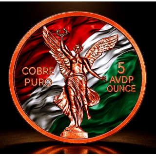 Neu ** 5 oz Kupfer-Copper Edition - LIBERTAD / Ember of Mexico /  Stärke - Tradition & Dramatik  - Colorglanz High relief - Vorverkauf / Presale!