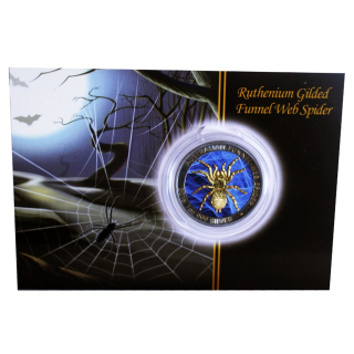 1 oz Australien 2019 FUNNEL WEB SPIDER Black Ruthenium Gilded Coin Card - Trichternetzspinne - Silber Coin Card 1 $
