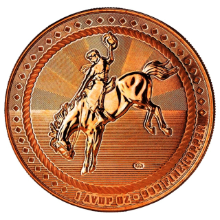 NEU* 1 oz Kupfer Copper USA 2026 - COWBOY  BUFFALO PRIVY - Born in the West & Ride for the Brand - High Relief - Scottsdale Mint