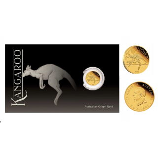 0,5 g Gold MINI ROO 2026 Proof Australien Coin Card 2 AU$ - 40 Jahre Jubiläum / 40 years anniversary
