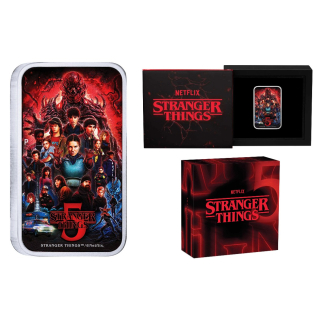 1 oz Tuvalu 2026 Proof - Stranger Things Villains/Schurken -Season 5 Poster  - Silber Color 2 NZ$ - Nostalgie 80er Jahre -Preisgekrönte Netflix Serie