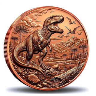 Letzte* 1 oz Kupferedition - T-REX / Tyrannosaurus Rex - Prähistorische Tiere (1.) - Kupfer - VORVERKAUF - PRESALE !  - Neue Serie Startmotiv