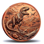 Letzte* 1 oz Kupferedition - T-REX / Tyrannosaurus Rex -...