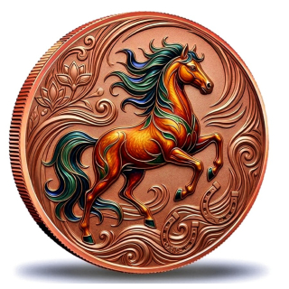 10 x1 oz SET Kupfer/Copper Edtion 2026 - Zum JAHR des PFERDES / YEAR of the HORSE - High Relief Color - Highlight 2026 - Vorverkauf Presale