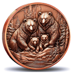 NEU** 1 oz Kupferedition - BÄRENFAMILIE / GRIZZLY...