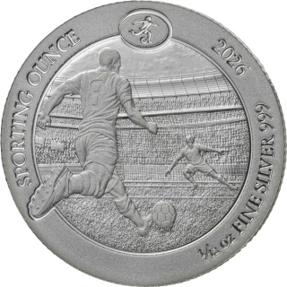 1/12 oz Ruanda 2026 BU - FUSSBALL -  Sporting Ounce - Silber 10 RWF
