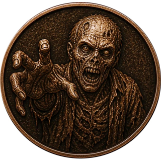 NEU* 1 oz Kupferedition - ZOMBIE Der UNTOTE - Ruhe in Frieden / Rest in Peace - Kupfer Color Doppelmotiv - VORVERKAUF - PRESALE