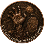 NEU* 1 oz Kupferedition - ZOMBIE Der UNTOTE - Ruhe in Frieden / Rest in Peace - Kupfer Color Doppelmotiv - VORVERKAUF - PRESALE