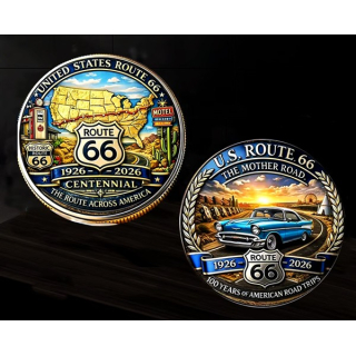 LETZTE ** 27 g Bimetall Color Proof - 100 Jahre ROUTE 66 - Americas Mother Road - Motiv 1