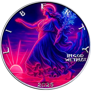 NEU** 1 oz Kupfer-Copper Edition - American Eagle Liberty Neon - Nachprägung in Kupfer - Keine Währung