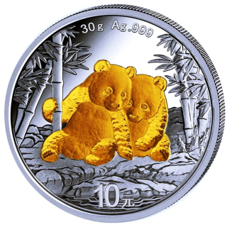30 g China PANDA 2026 GILDED - Silberpanda - Silber 10 Yuan