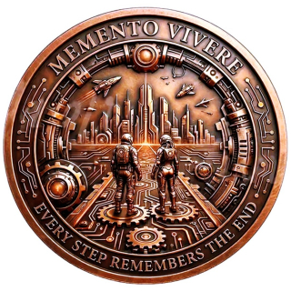 NEU** 1 oz Kupfer-Copper Edition - CYBERPUNK Astronauten & Futuristische Stadt - Serie Du Lebst nur Einmal / You Only Live Once / Memento Vivere - Every Step Remembers The End